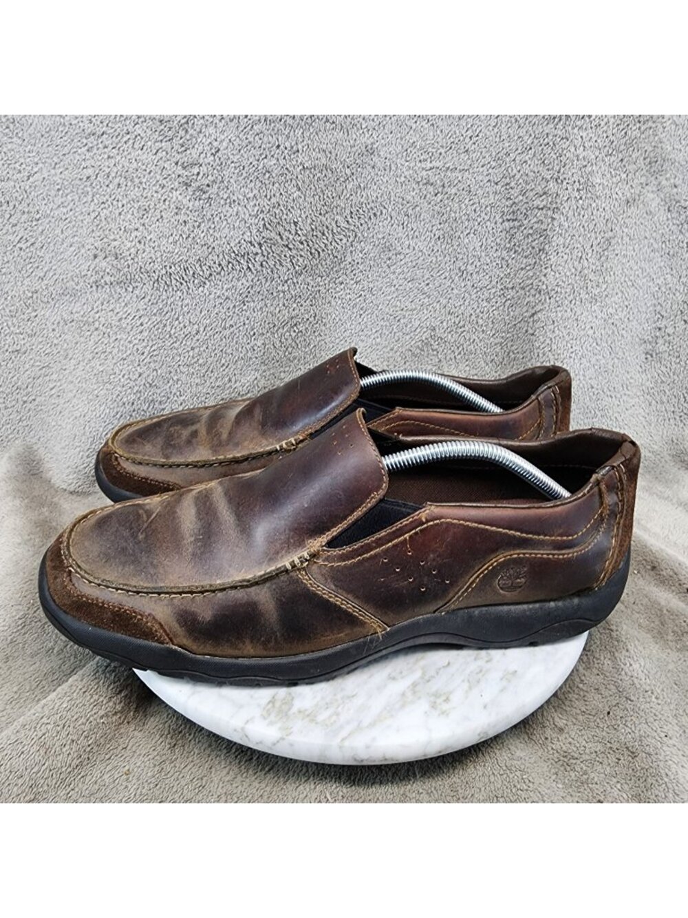 Timberland Shoes Mens Size 12 Wide Brown Leather Earthkeepers Loafers *Read*